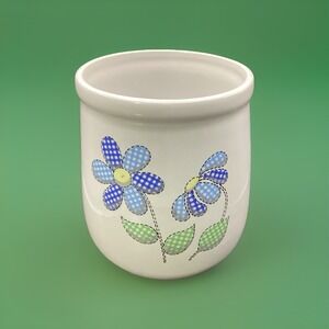 Vintage McCoy Ceramic Planter Blue Daisies 6"‎ Tall 5" Diameter